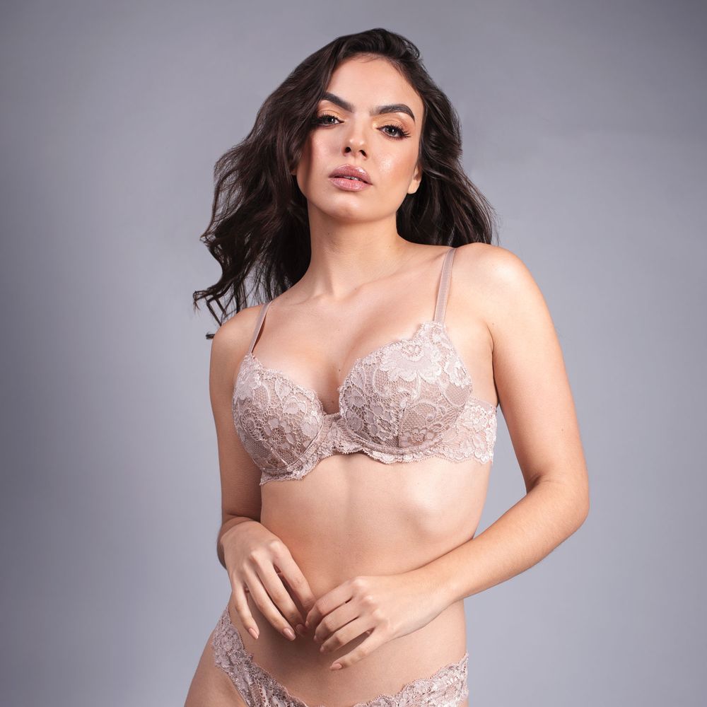 Sutiã Push Up Rendado Milano BEIGE FONCÉ