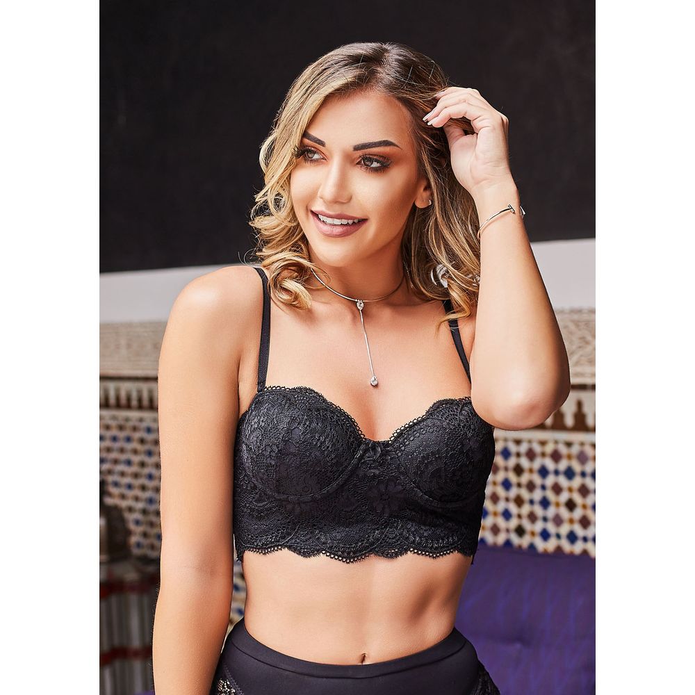 Top Bustier Com Bojo Wonder For You PRETO