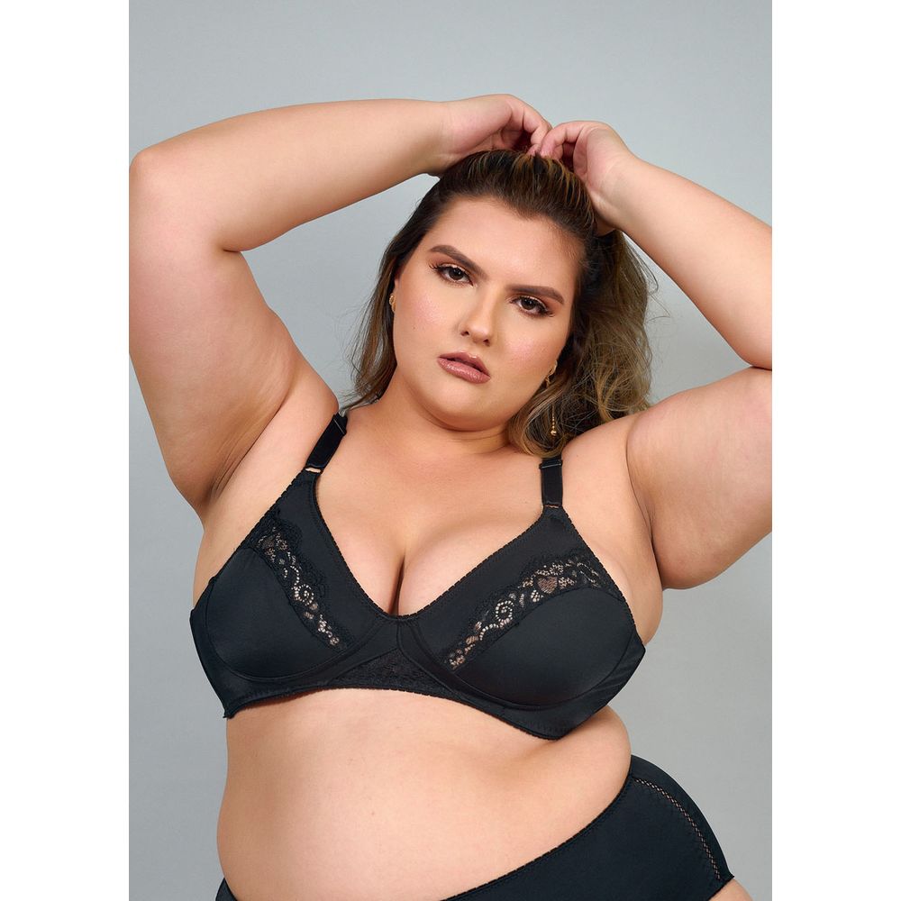 Sutiã Tradicional Sem Bojo Com Renda Linea Sensualité PRETO