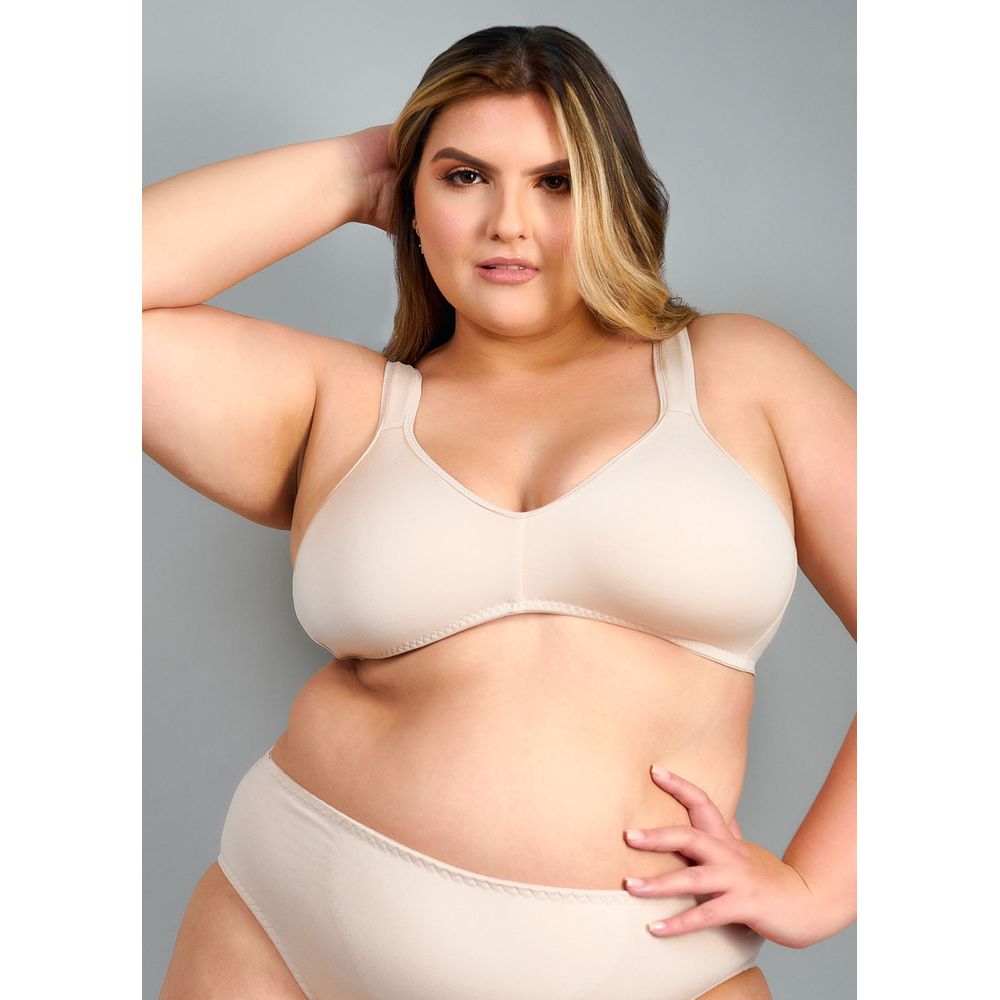 Sutiã Tradicional com busto duplo Sem Bojo E Sem Aro com alças acolchoadas Em Modal COLOMBE