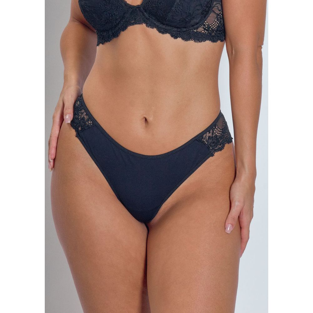 Calcinha Biquíni Rendada Jasmine PRETO