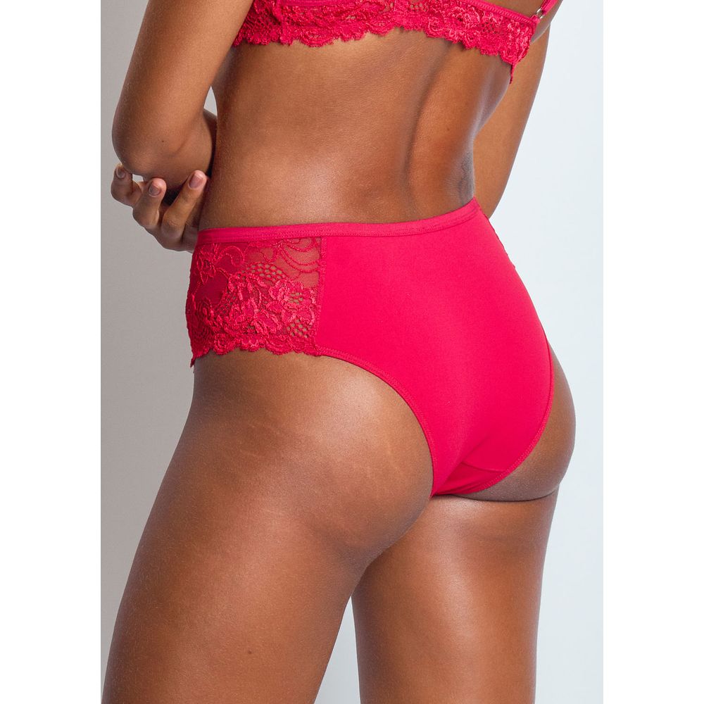 Calcinha Biquíni Lateral Em Renda Jasmine CEREJA