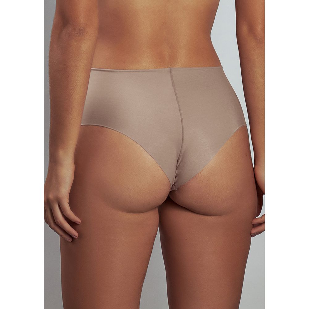 Calcinha Cintura Alta Zero Marca Laser Control BEIGE FONCÉ