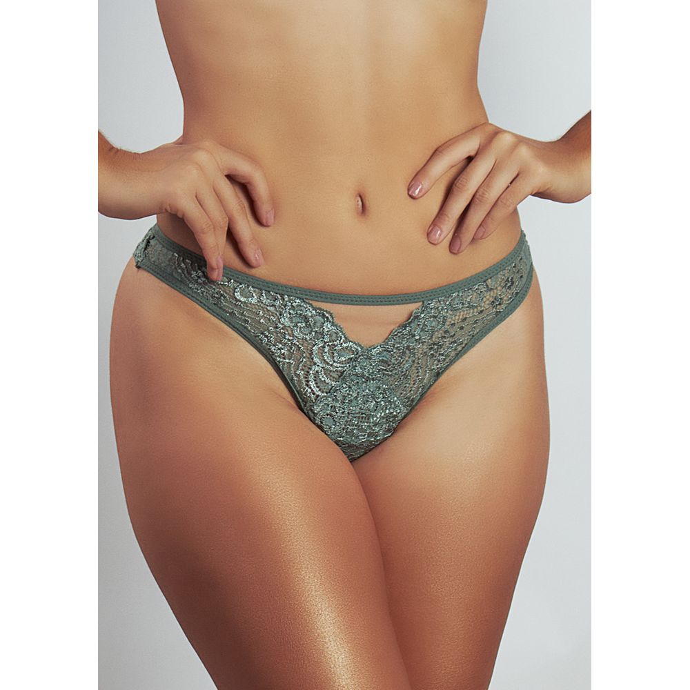 Calcinha Tanga Fio Em Renda E Tule Invisível Marilyn OLIVE