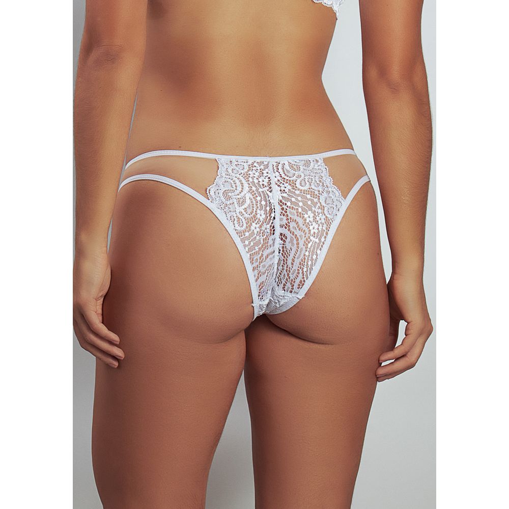 Calcinha Biquíni Em Renda E Tule Invisível Marilyn BRANCO