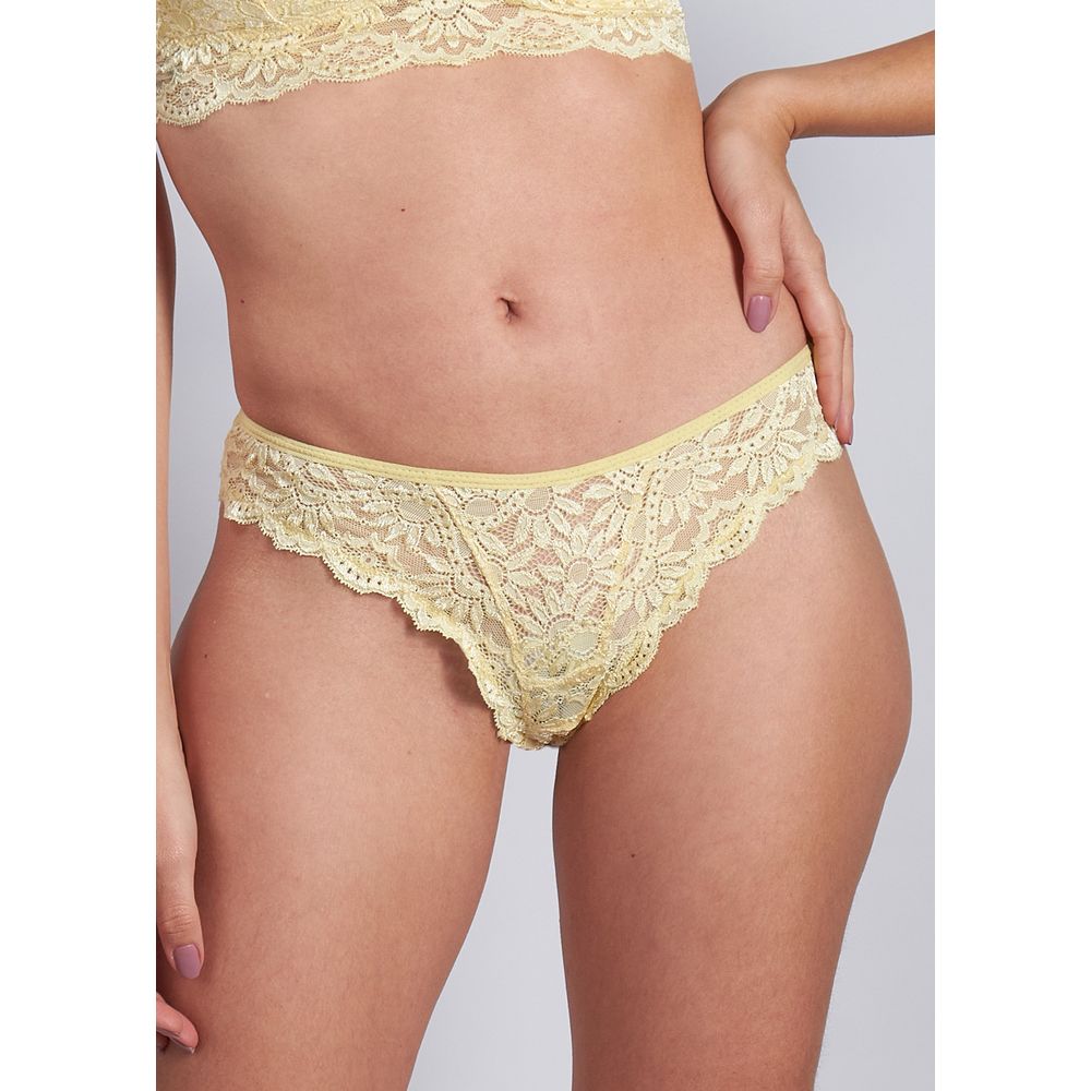 Calcinha Fio Com Renda Riviera AMARILLO