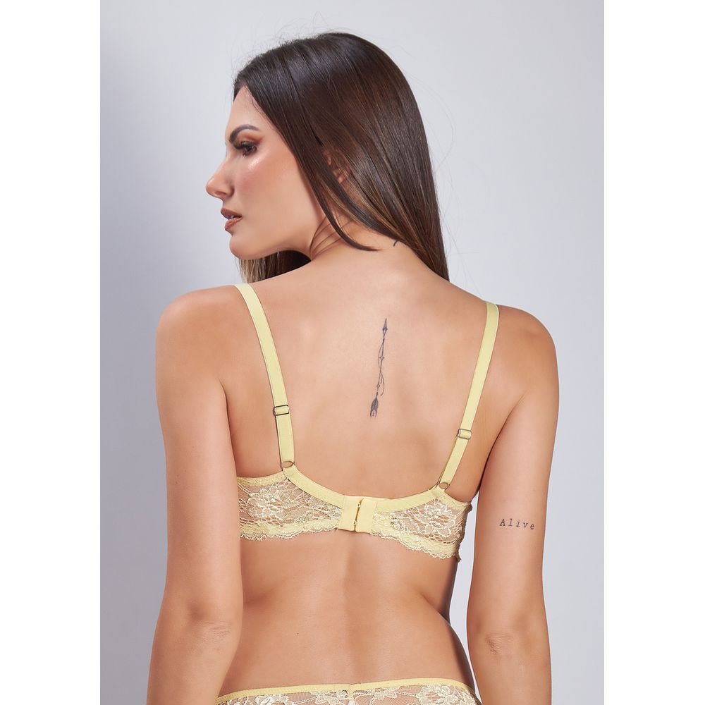 Sutiã Tradicional Rendado Sem Bojo Com Aro Jasmine AMARILLO
