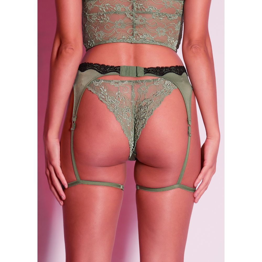 Cinta Liga Em Fio LYCRA® Tactel E Renda Na Cintura Passione OLIVE