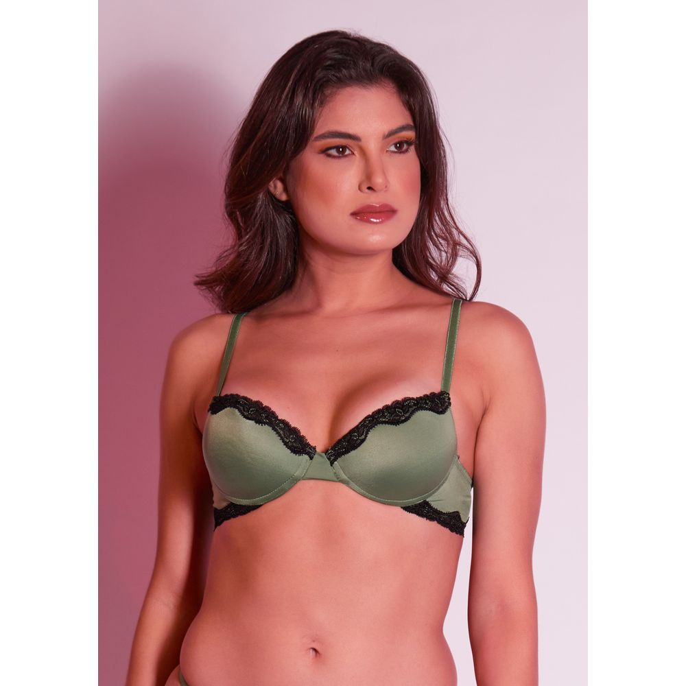 Sutiã Meia Taça Com Aro E Bojo Slim  Passione OLIVE
