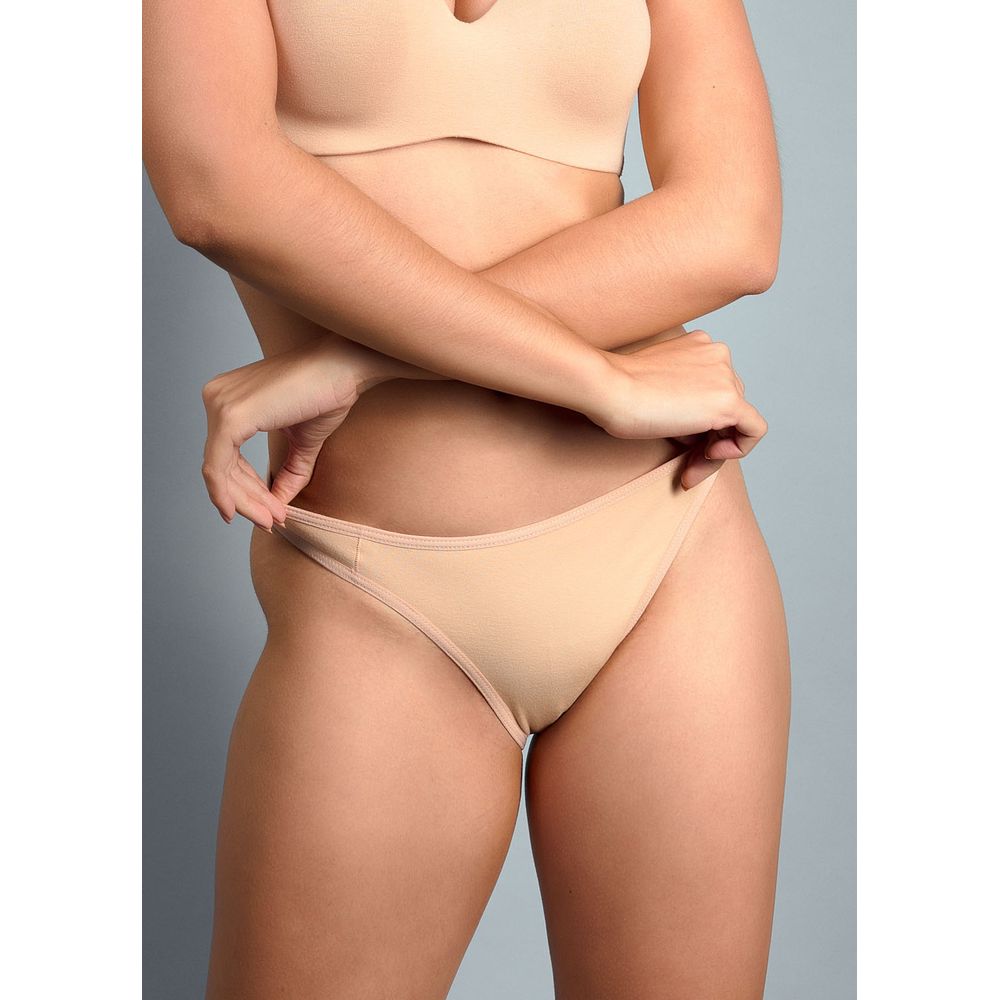 Kit 5 Calcinhas Tanga Algodão Com Fio LYCRA® 727004
 BEGE E CASTANHA