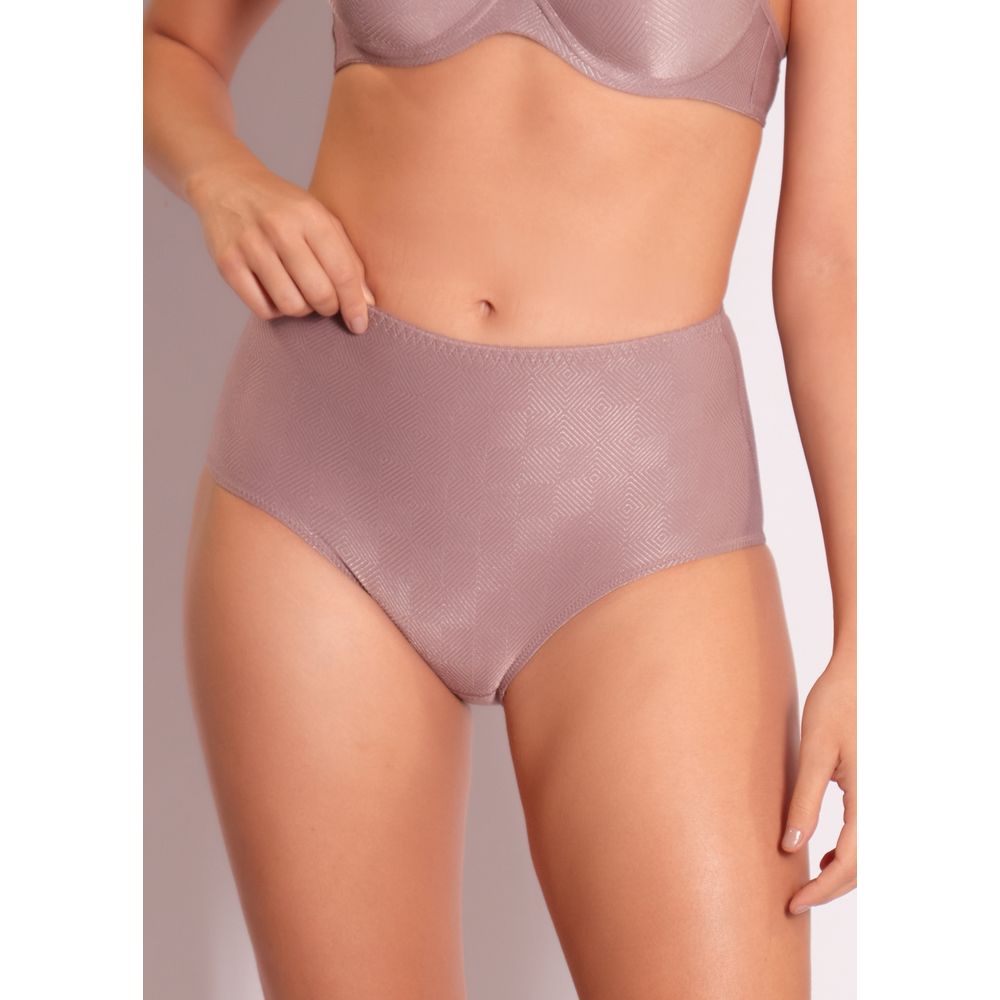 Kit 2 Calcinhas Cintura Alta Açores
 BEIGE FONCÉ/ BERINJELA