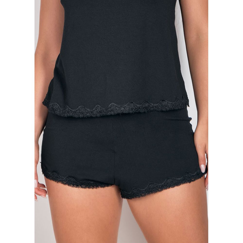 Short em Modal com detalhe em renda Dreamy PRETO
