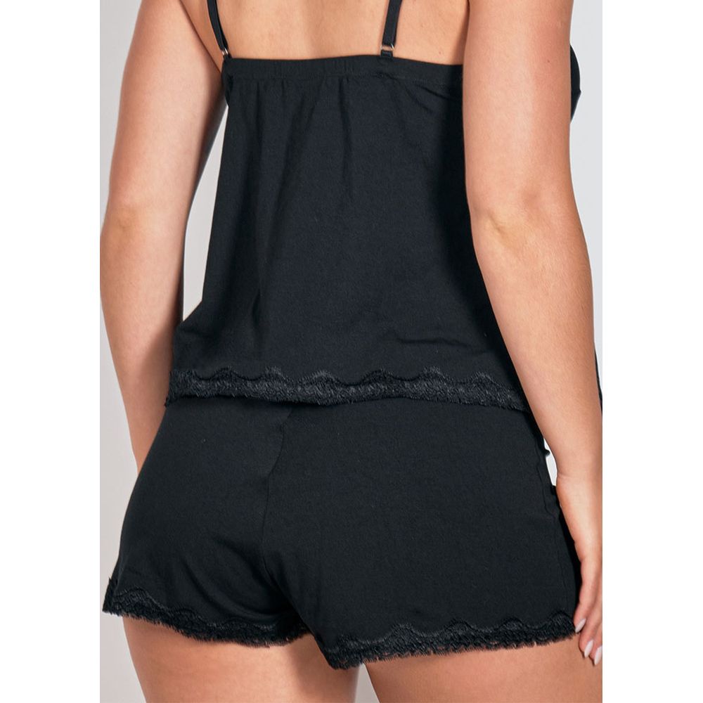 Short em Modal com detalhe em renda Dreamy PRETO