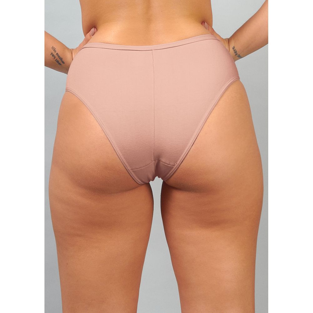 Calcinha Cintura Alta Com Reforço Frontal Modal CASTANHA