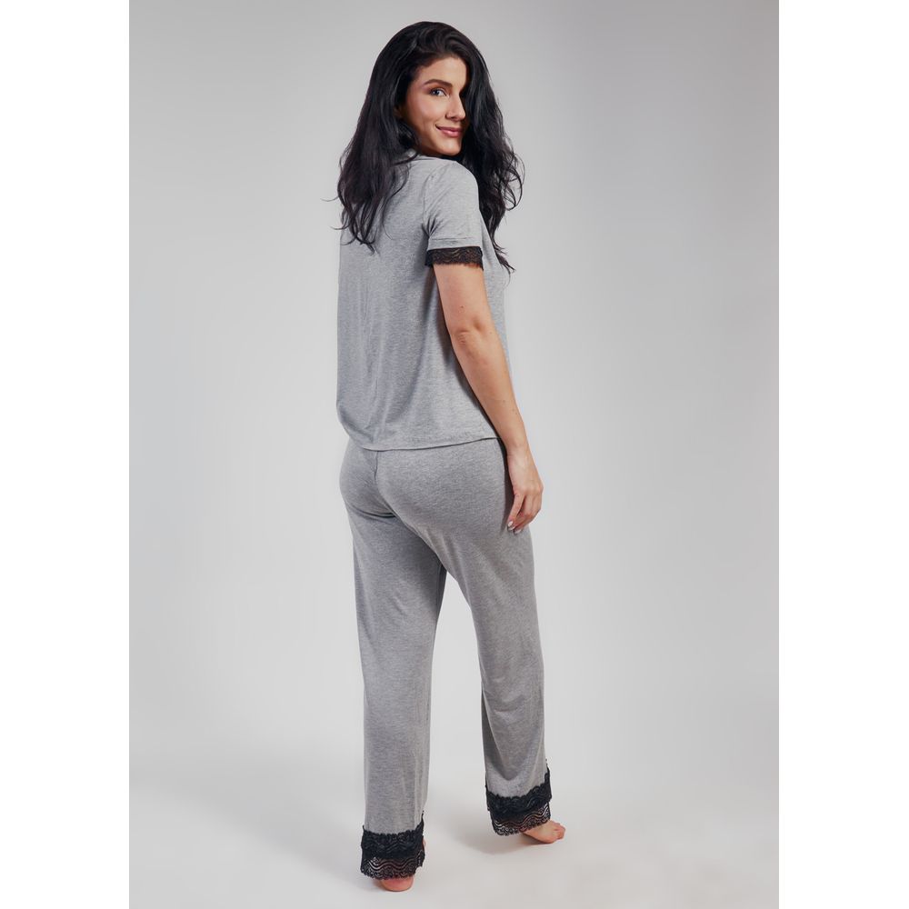 Pijama Calça e Camisa Manga Curta Serena PRATA