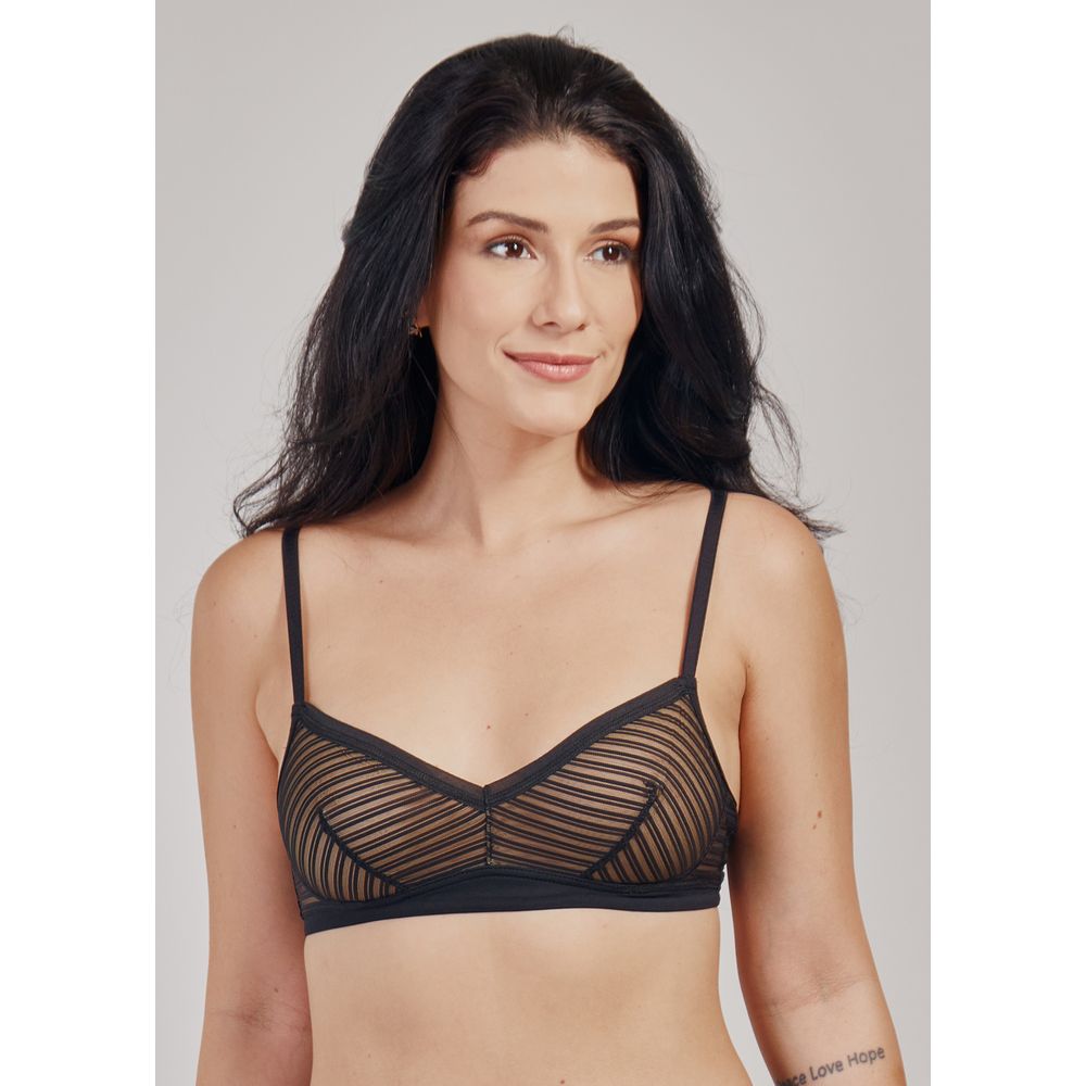 Sutiã Top Em Tule Genevieve PRETO