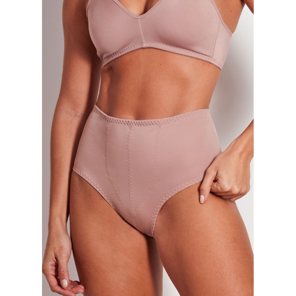 Calcinha Cintura Alta Com Reforço Frontal Flex Power CASTANHA