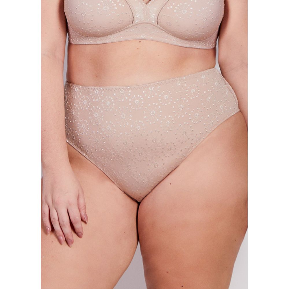 Calcinha Cintura Alta Com Reforço Frontal Alaska BEIGE FONCÉ