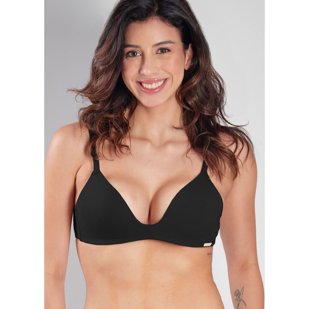 Sutiã Bojo Soft Sem Aro Em Algodão Egípcio Cleo PRETO