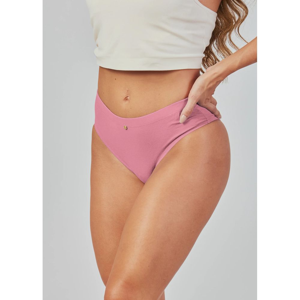 Calcinha Biquíni Larga Algodão Egípcio Cleo PINK ATOBÁ