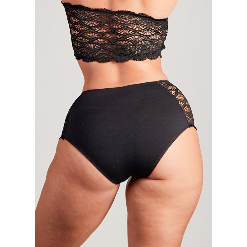 Calcinha Cintura Alta Em Renda Anastasia
 PRETO