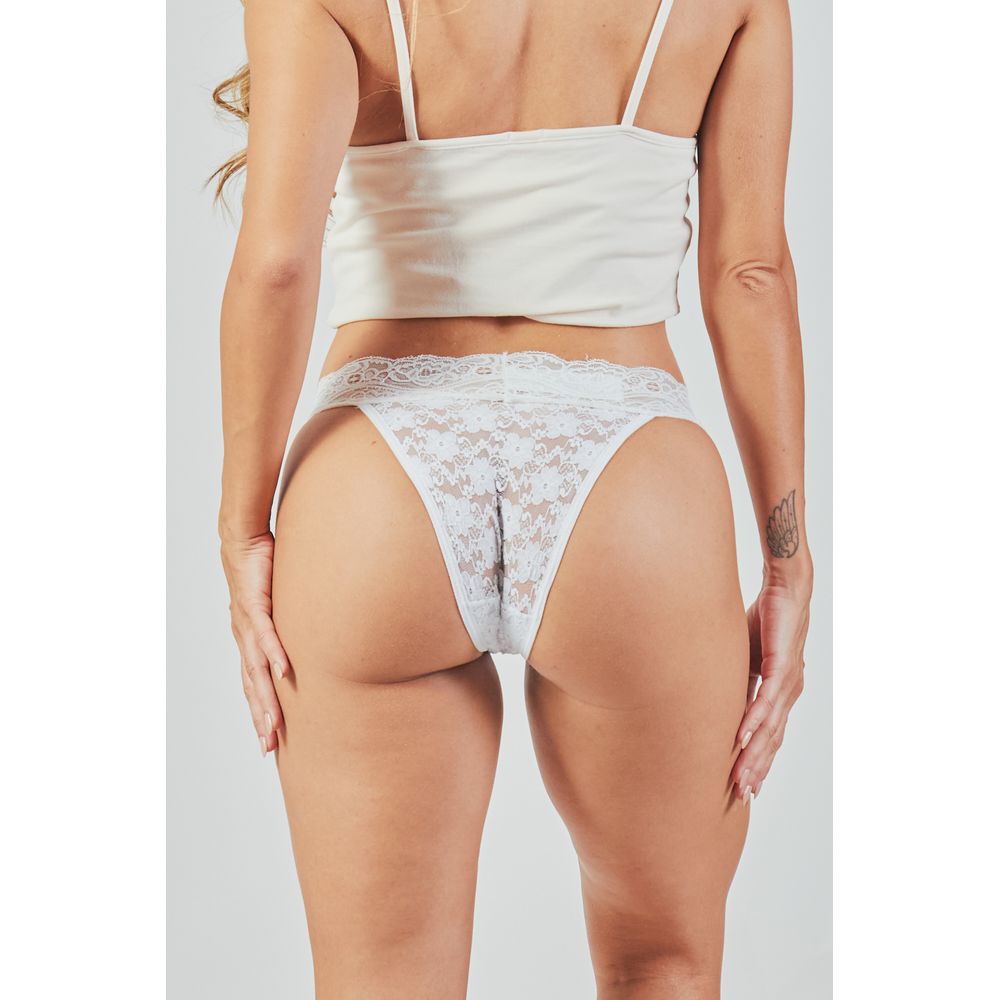 Calcinha Tanga em Renda Maya BRANCO