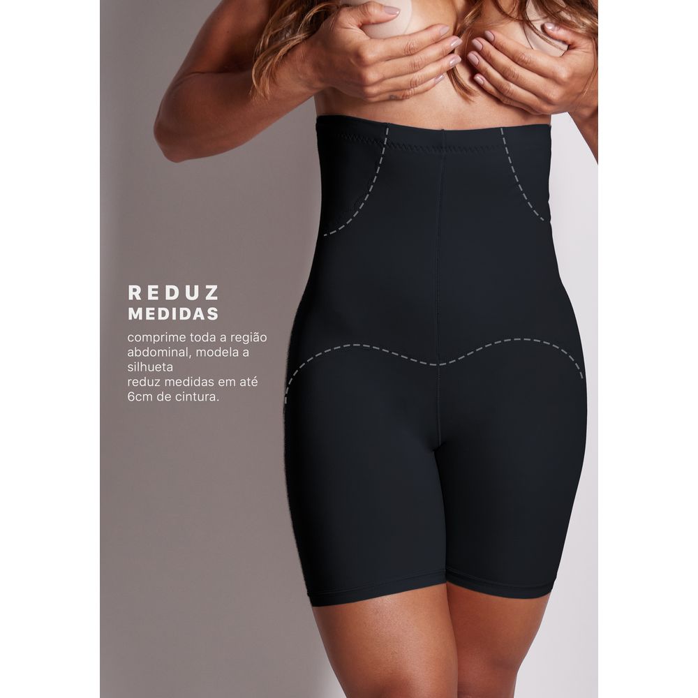 Bermuda Modelador Em Cetinete Vi Lingerie  PRETO