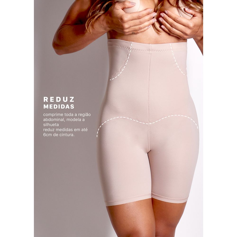 Bermuda Modelador Em Cetinete Vi Lingerie  BEIGE FONCÉ