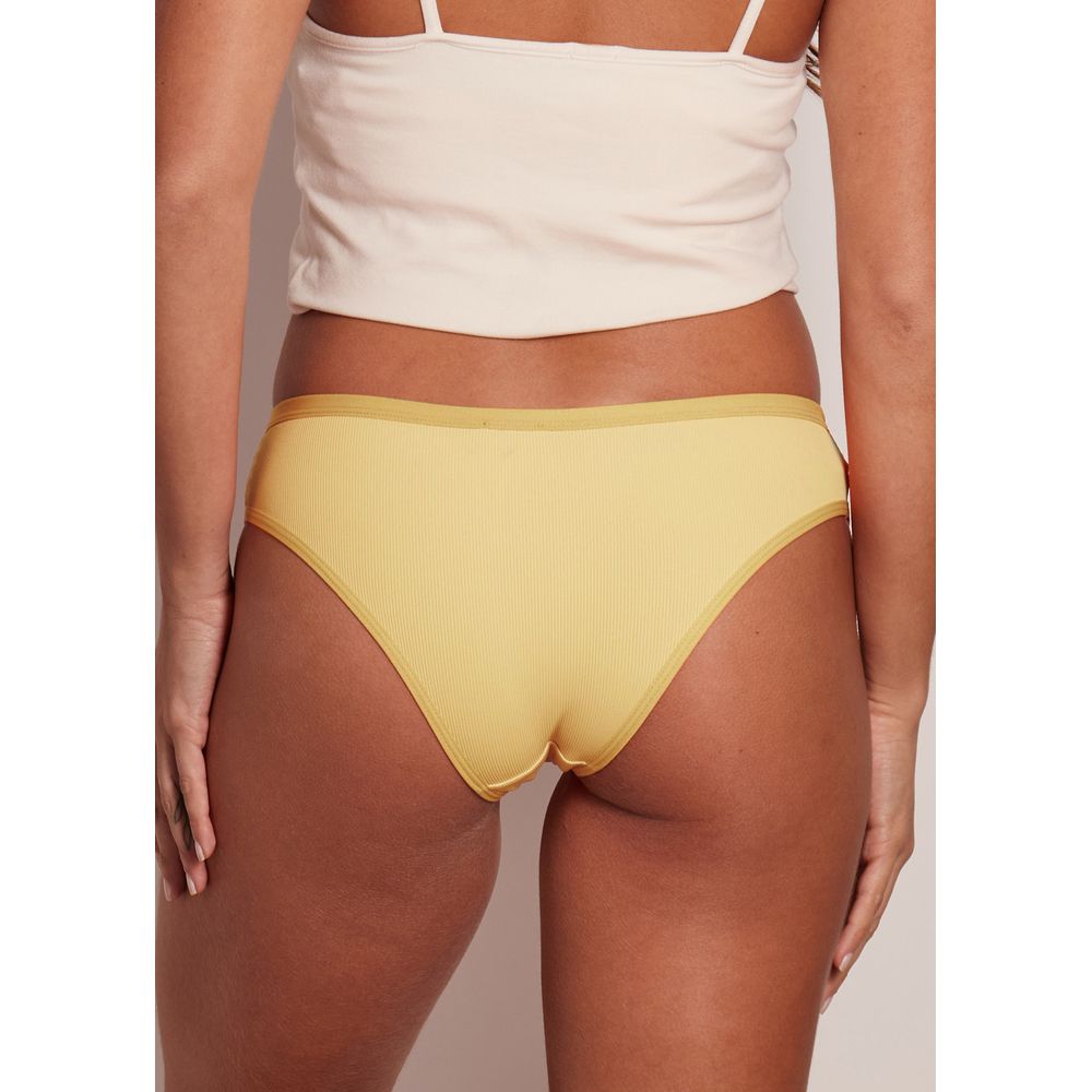 Calcinha Biquíni Canelada Vic AMARILLO