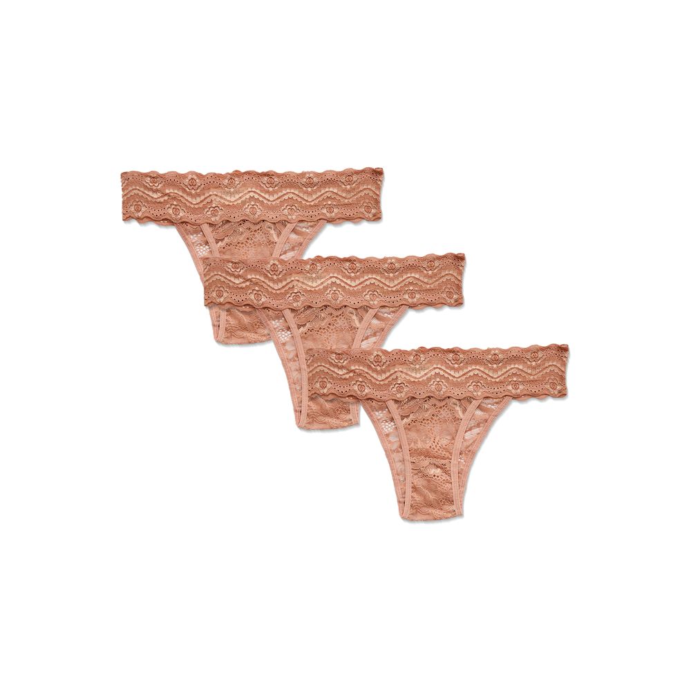 Kit 3 Calcinhas Tanga Em Renda Maya ROSÊ