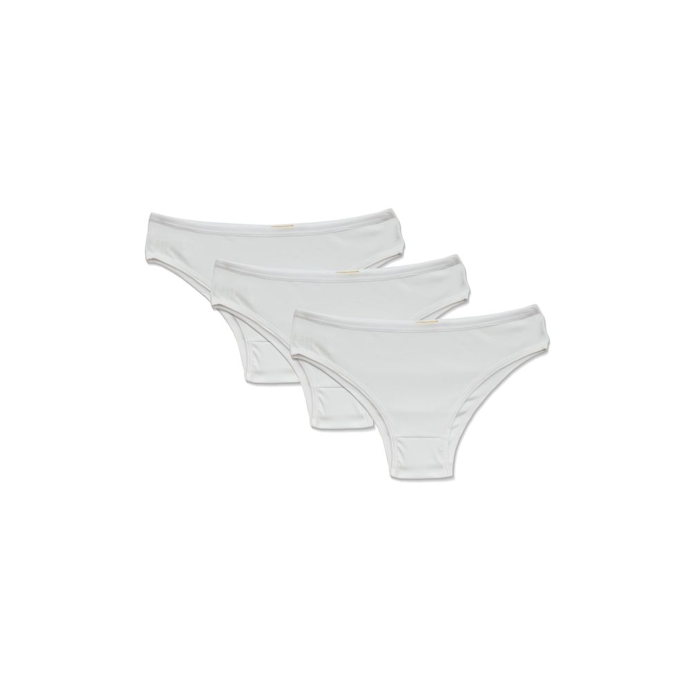 Kit 3 Calcinhas Biquíni Caneladas Vic BRANCO