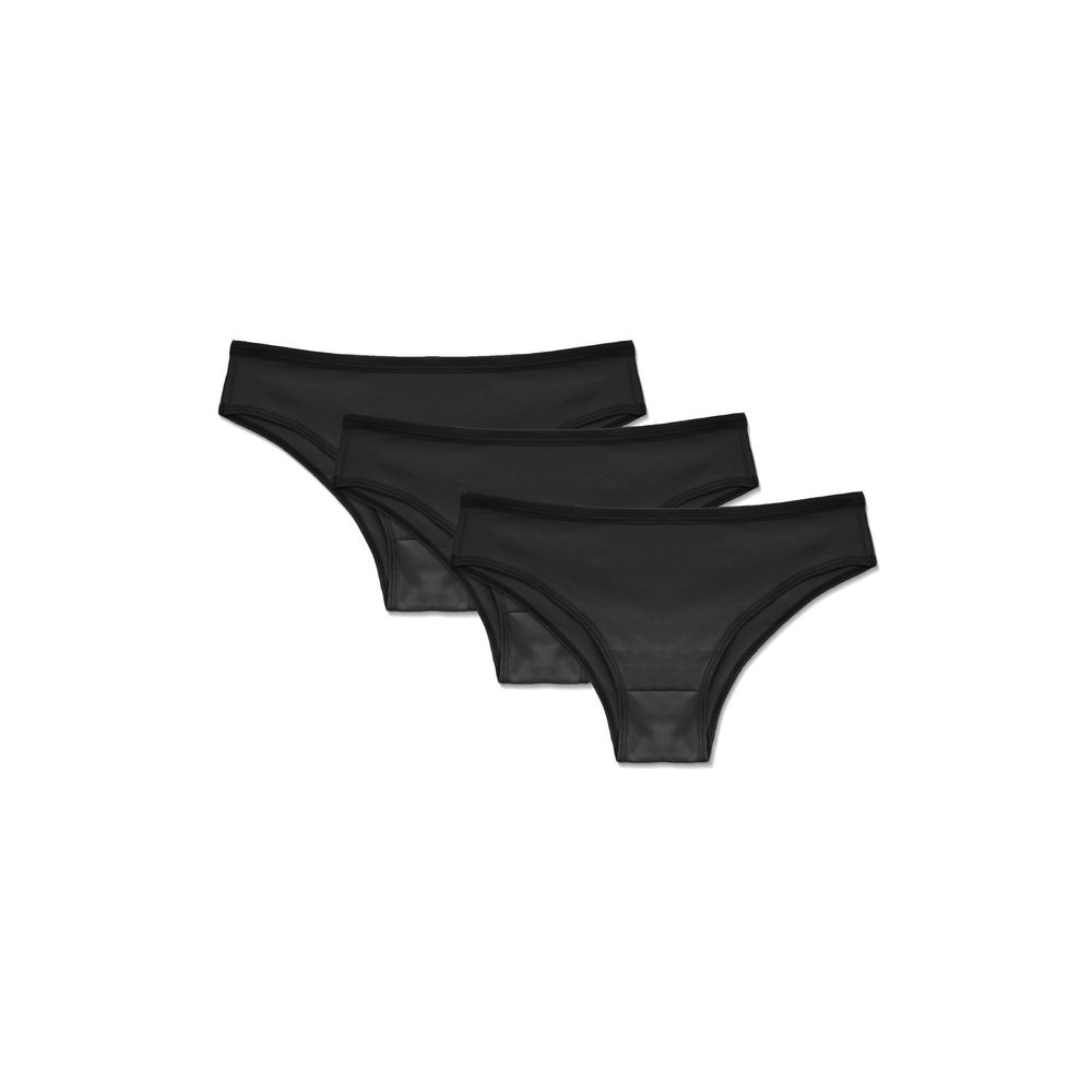 Kit 3 Calcinhas Biquíni Caneladas Vic PRETO