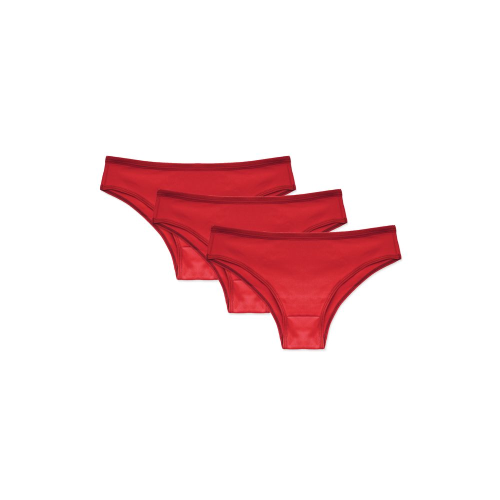 Kit 3 Calcinhas Biquíni Caneladas Vic VERMELHO