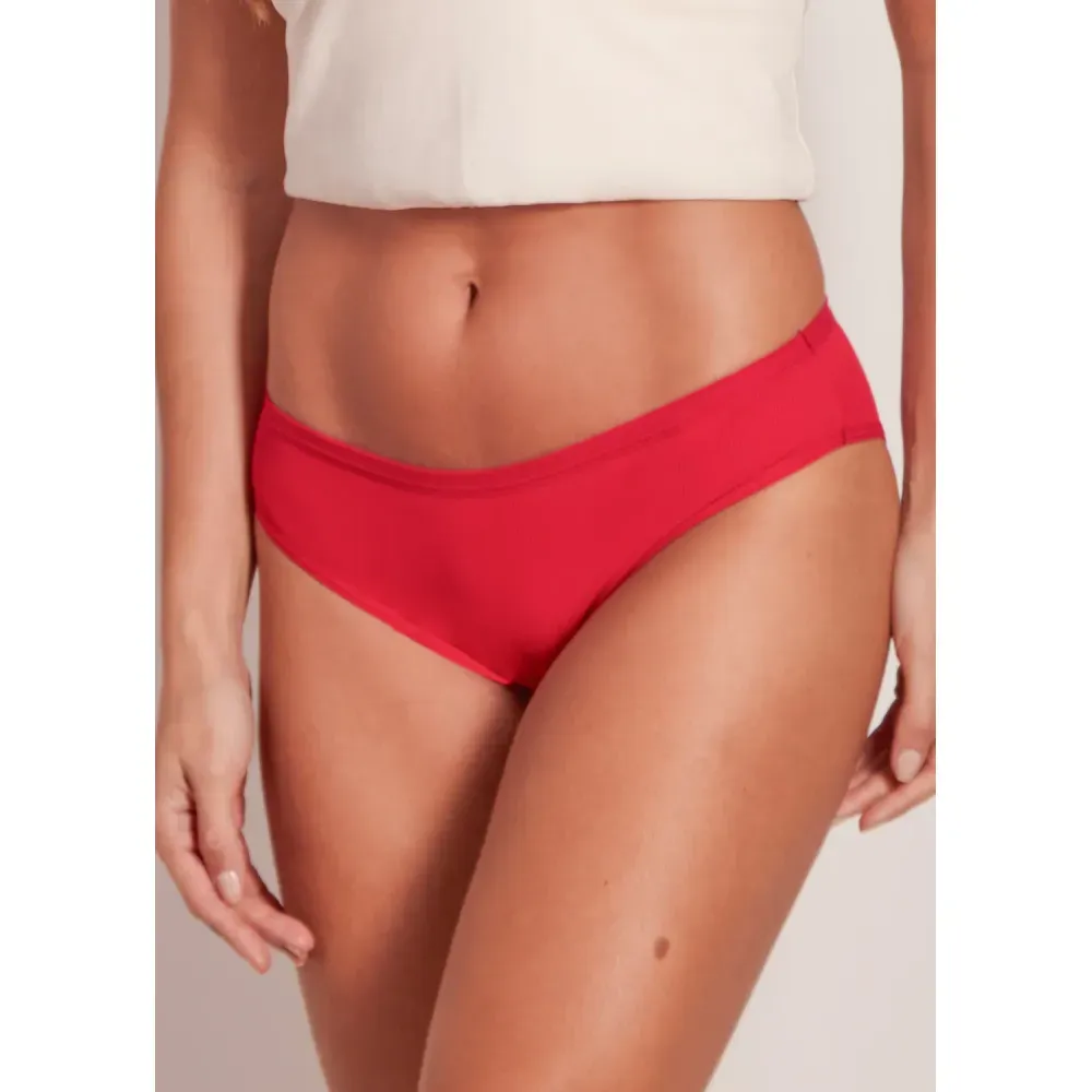Kit 3 Calcinhas Biquíni Caneladas Vic VERMELHO