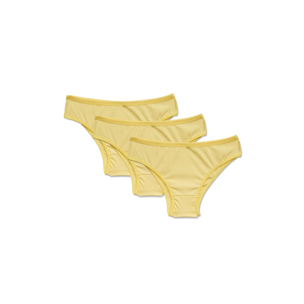 Kit 3 Calcinhas Biquíni Caneladas Vic AMARILLO