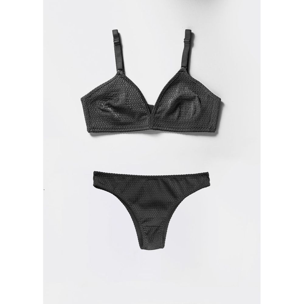 Conjunto Sutiã Triângulo e Calcinha Biquíni Mondrian PRETO