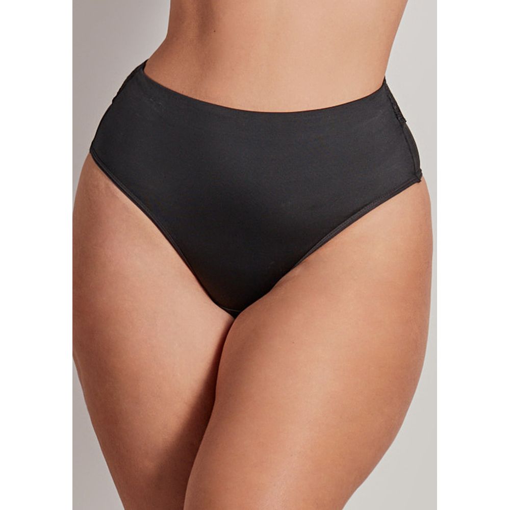 Calcinha Alta Modeladora em Cetinete New Shape PRETO