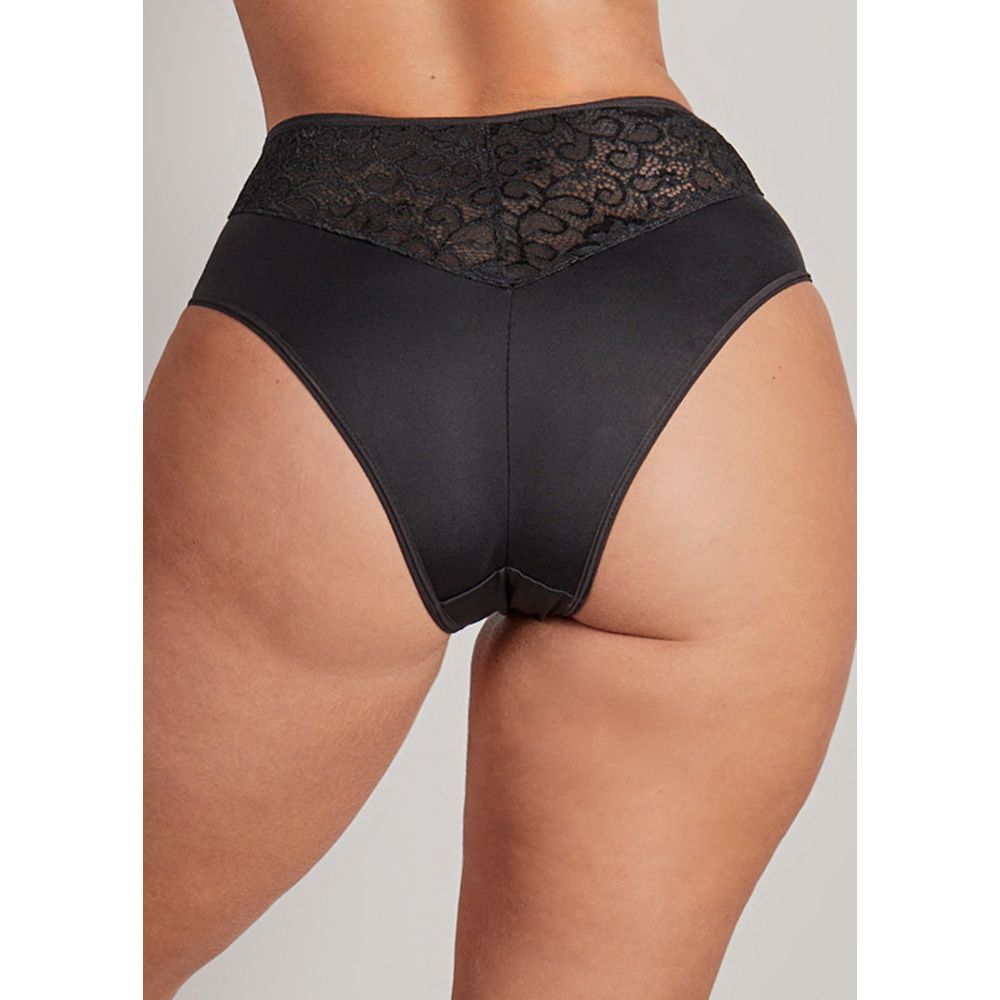 Calcinha Alta Modeladora em Cetinete New Shape PRETO