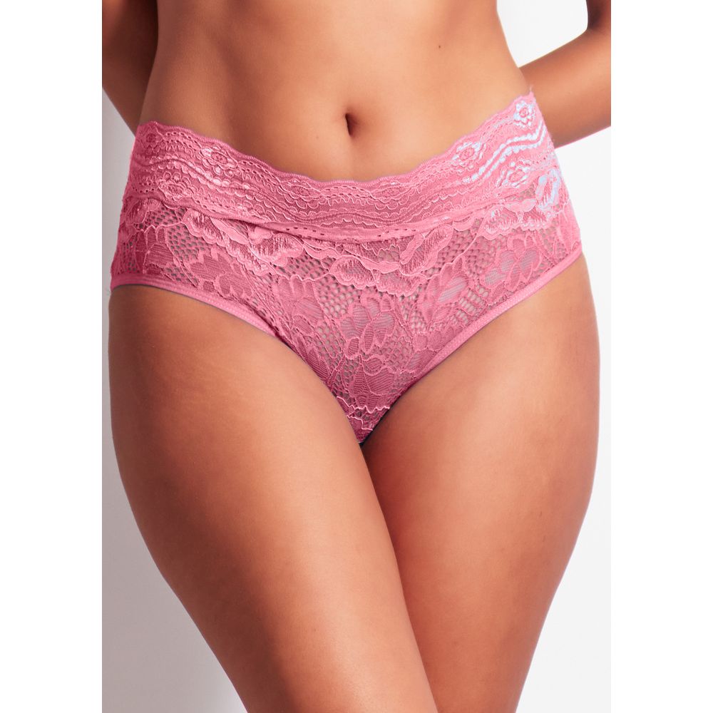 Calcinha Cintura Alta em Renda Maya ROSA ANTIGO