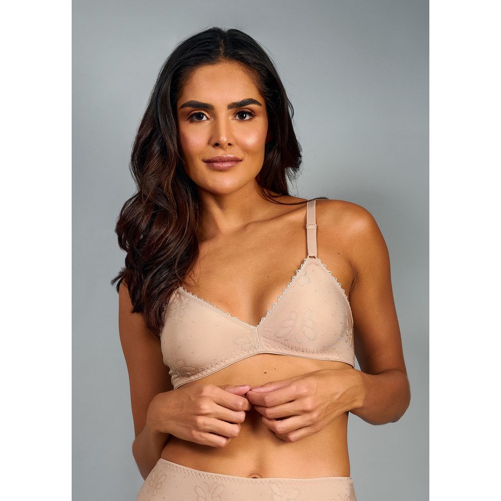Kit 2 Sutiãs Triângulo Sem Bojo e Aro Jéssica BEIGE FONCÉ
