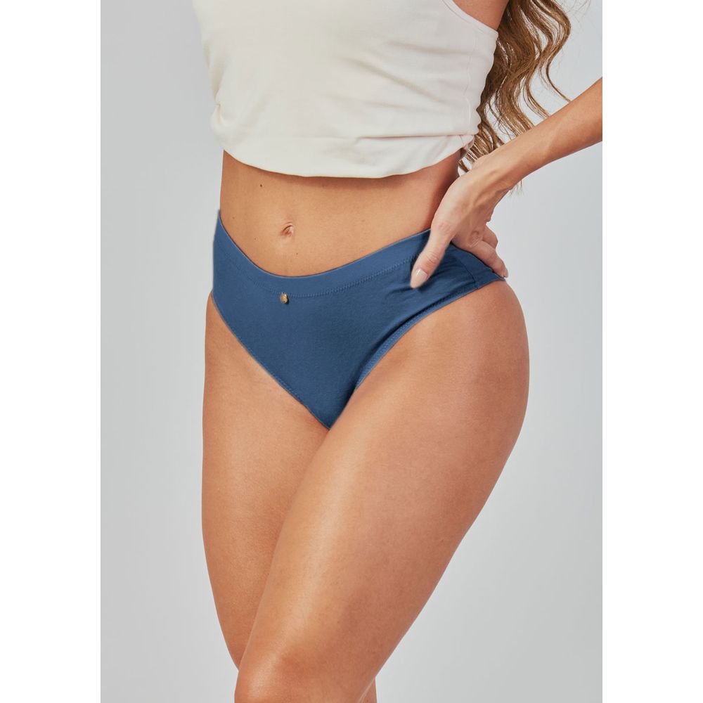 Calcinha Biquíni Larga Algodão Egípcio Cleo NAVY BLUE