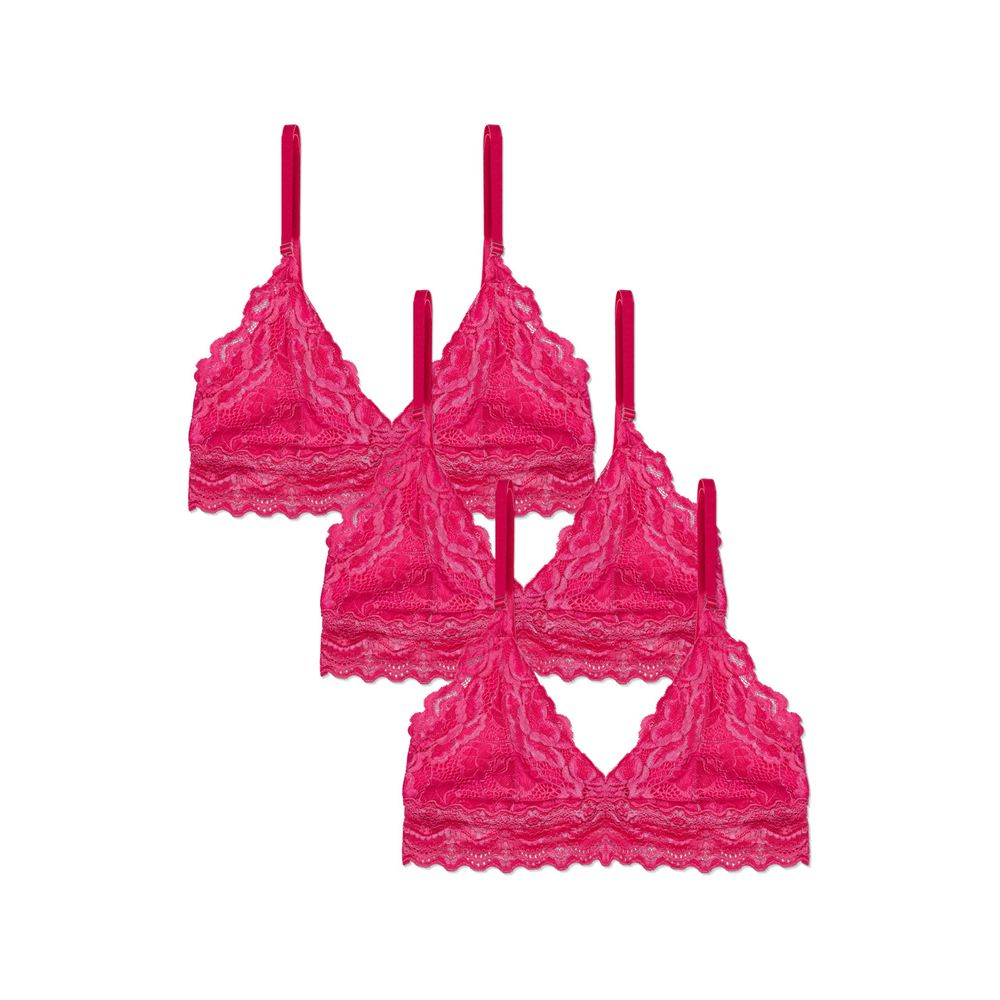 Kit 3 Tops Em Renda Maya ROSA PINK