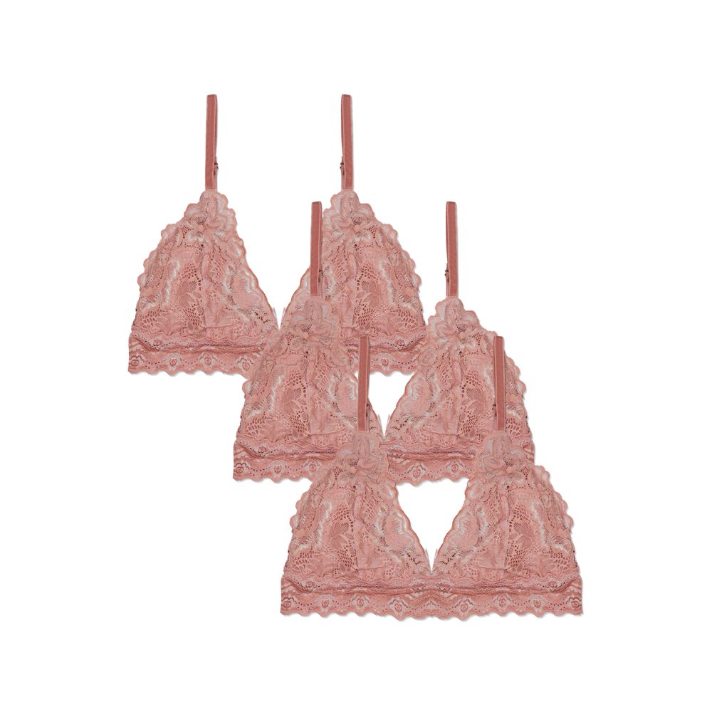 Kit 3 Tops Em Renda Maya ROSÊ