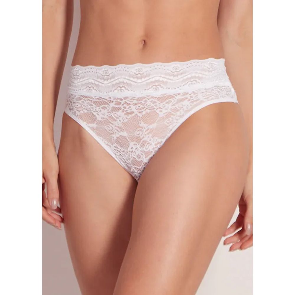 Kit 3 Calcinhas Cintura Alta Em Renda Maya BRANCO