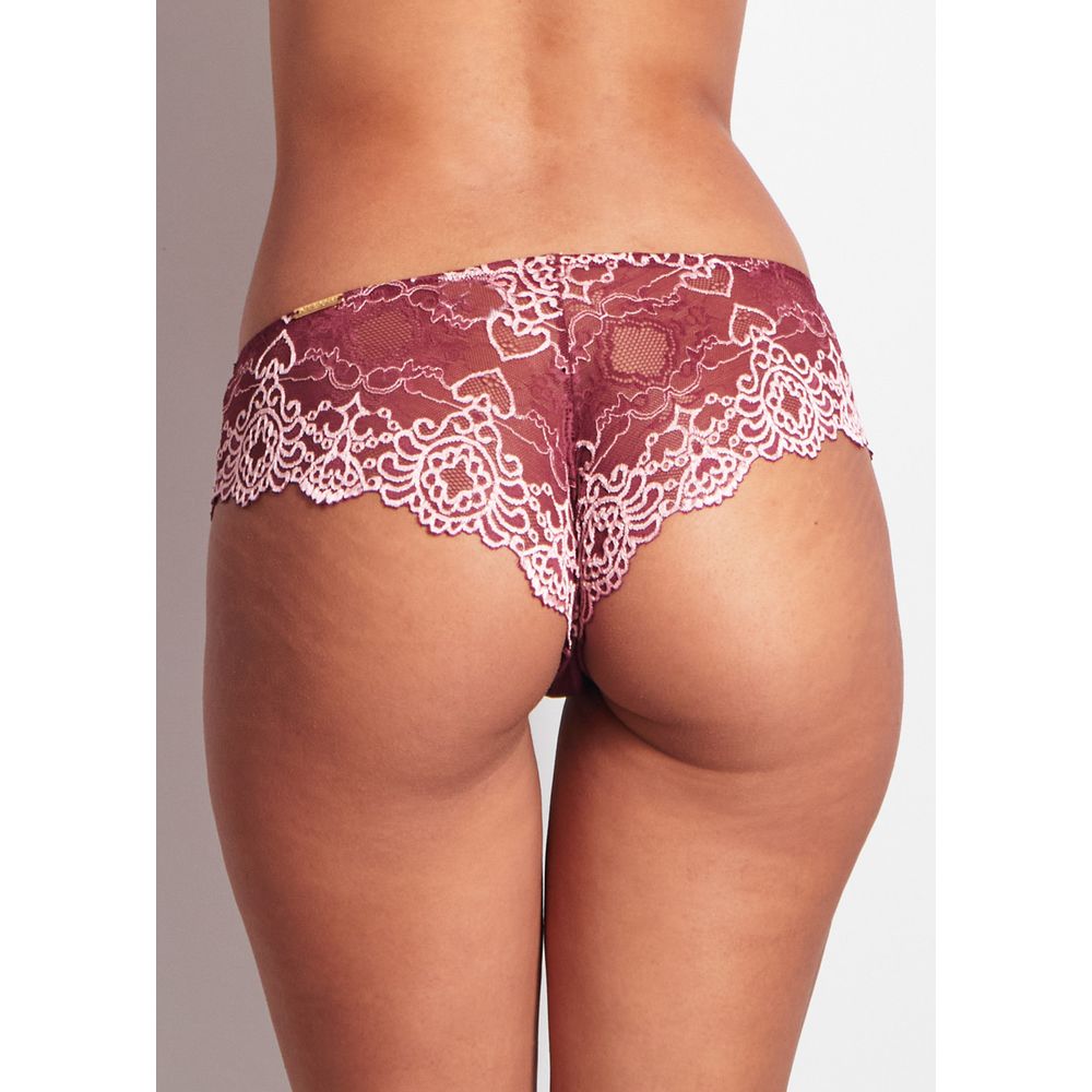 Calcinha Biquíni Bumbum Regular em Renda Bicolor Bless GRENAT