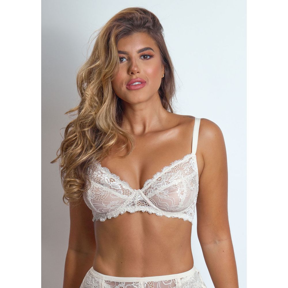 Sutiã Tradicional Rendado Sem Bojo Com Aro Jasmine PERLE