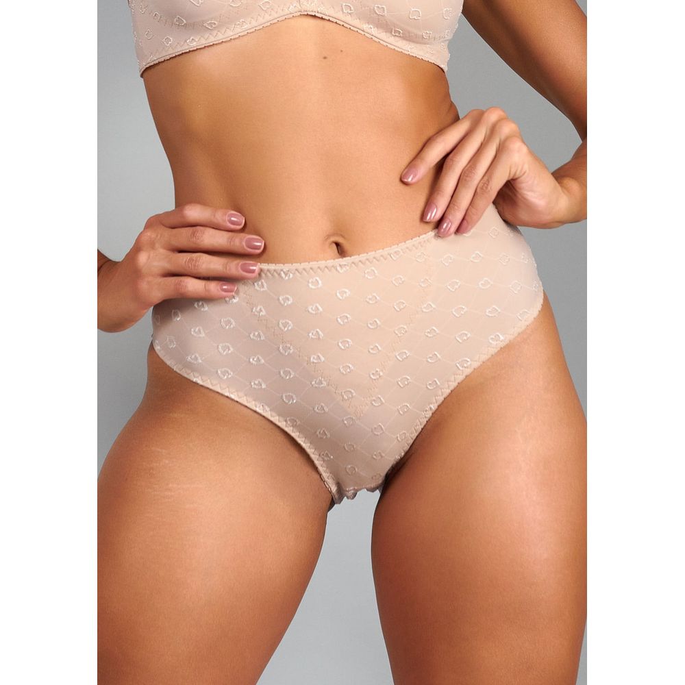 Calcinha Cintura Alta Com Reforço Frontal Cuore BEIGE FONCÉ