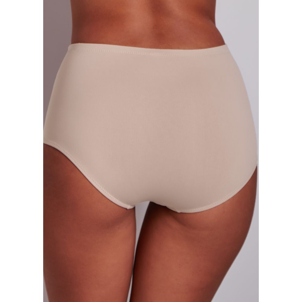 Calcinha Emana Microfibra Cintura Alta BEIGE FONCÉ
