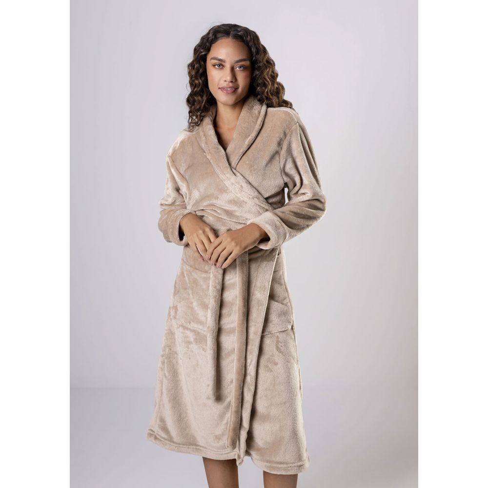 Roupão Pelúcia Puff Lola BEIGE FONCÉ