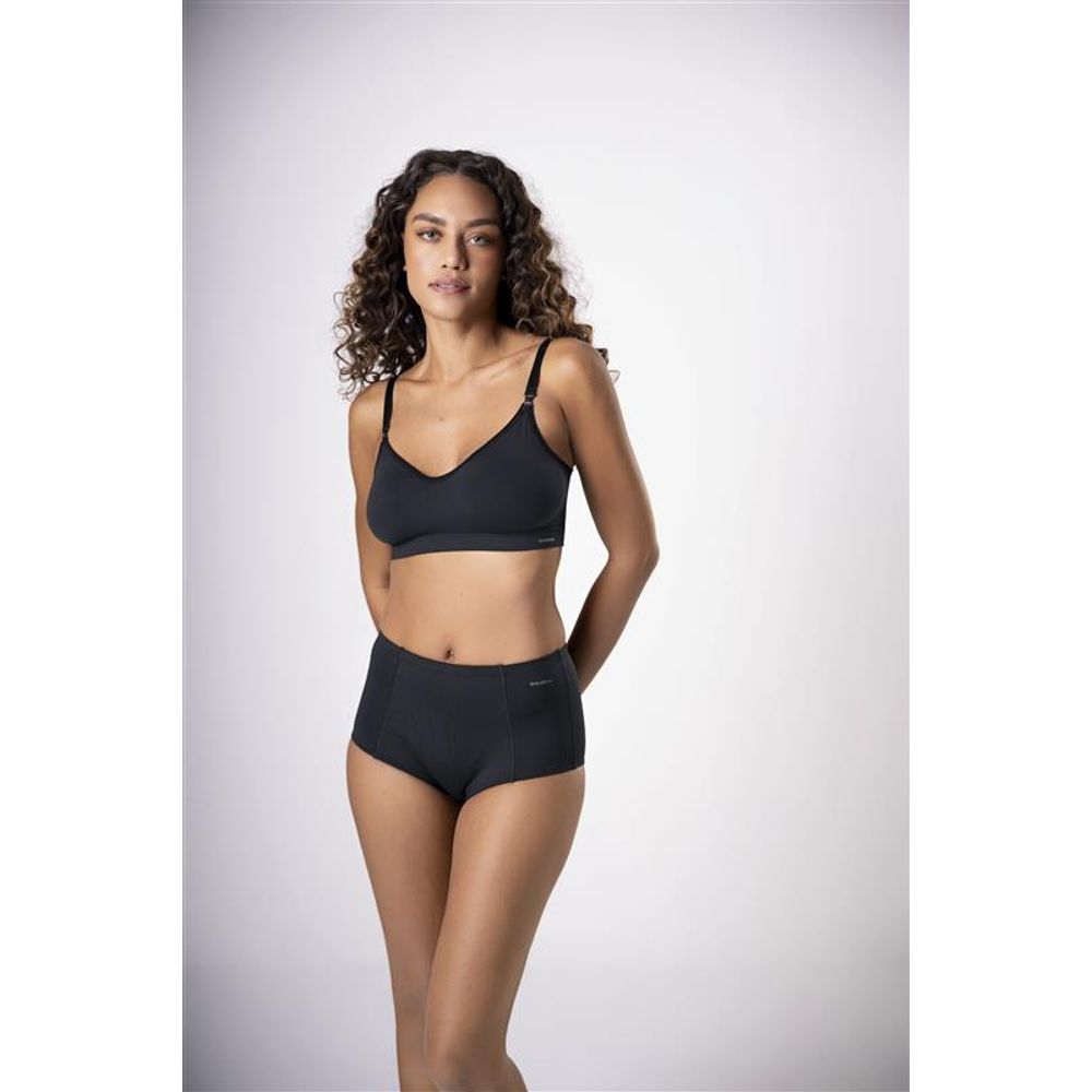 Conjunto Sutiã e Calcinha Cintura Alta Emana PRETO